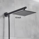 black 10 inch_Wall Mounted Bath Shower Faucet 6/8/10 Inch Stainless Steel Shower Head Ultrathin Top 