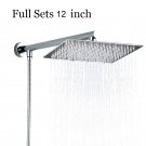 chrome 12 inch_Wall Mounted Bath Shower Faucet 6/8/10 Inch Stainless Steel Shower Head Ultrathin Top