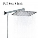 Chrome 8 inch_Wall Mounted Bath Shower Faucet 6/8/10 Inch Stainless Steel Shower Head Ultrathin Top 