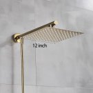 gold 12 inch_Wall Mounted Bath Shower Faucet 6/8/10 Inch Stainless Steel Shower Head Ultrathin Top O