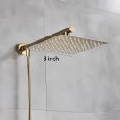 gold 8 inch_Wall Mounted Bath Shower Faucet 6/8/10 Inch Stainless Steel Shower Head Ultrathin Top Ov