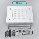 Chrome Single Head_Black Embedded Ceiling Shower Head Intelligent Remote Control LED Rainfall Shower