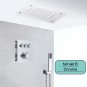 Chrome full set B_Embedded Ceiling Intelligent Remote Control LED Rainfall Shower Set Black Shower S