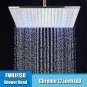 Chrome Head 12_Black Chrome Nickel LED Rainfall Shower Head 8/10/12/16 inch LED Top Over Sprayer Hea