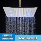 Nickel Head 10_Black Chrome Nickel LED Rainfall Shower Head 8/10/12/16 inch LED Top Over Sprayer Hea
