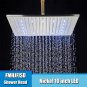 Nickel Head 10_Black Chrome Nickel LED Rainfall Shower Head 8/10/12/16 inch LED Top Over Sprayer Hea