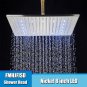 Nickel Head 8_Black Chrome Nickel LED Rainfall Shower Head 8/10/12/16 inch LED Top Over Sprayer Head