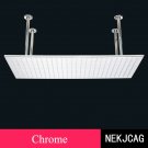 Chrome_Black LED Bathroom Waterfall Shower Faucet Ceiling Mount Stainless Steel40*80cm Top Sprayer M
