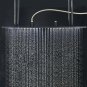 Chrome_Black LED Bathroom Waterfall Shower Faucet Ceiling Mount Stainless Steel40*80cm Top Sprayer M