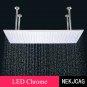 LED Chrome_Black LED Bathroom Waterfall Shower Faucet Ceiling Mount Stainless Steel40*80cm Top Spray
