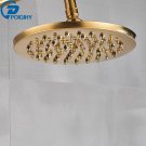 Golden Color A_POIQIHY Brass Golden Rainfall Shower Head Shower Faucet Head Bathroom Replace Rain Sh