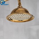 Golden Color B_POIQIHY Brass Golden Rainfall Shower Head Shower Faucet Head Bathroom Replace Rain Sh