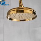 Golden Color C_POIQIHY Brass Golden Rainfall Shower Head Shower Faucet Head Bathroom Replace Rain Sh