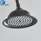 Matte Black B_POIQIHY Brass Golden Rainfall Shower Head Shower Faucet Head Bathroom Replace Rain Sho