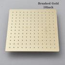 Brushed Gold 10 inch_Square 10"/12"/16’’ LED Rainfall Shower Head Stainless Steel Chrome Shower 