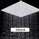 Chrome 16 inch_Square 10"/12"/16’’ LED Rainfall Shower Head Stainless Steel Chrome Shower Head C