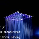 Nickel 10 inch_Square 10"/12"/16’’ LED Rainfall Shower Head Stainless Steel Chrome Shower Head C