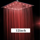 Nickel 12 inch_Square 10"/12"/16’’ LED Rainfall Shower Head Stainless Steel Chrome Shower Head C