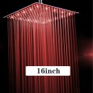 Nickel 16 inch_Square 10"/12"/16’’ LED Rainfall Shower Head Stainless Steel Chrome Shower Head C
