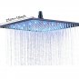 Black 10 inch_Rainfall Shower Head LED Light Large Black Chrome Rainfall Shower Faucet Head Square B