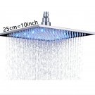 Chrome 10 inch_Rainfall Shower Head LED Light Large Black Chrome Rainfall Shower Faucet Head Square 