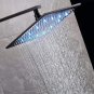 Chrome 12 inch_Rainfall Shower Head LED Light Large Black Chrome Rainfall Shower Faucet Head Square