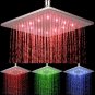 Gold 16 inch_Rainfall Shower Head LED Light Large Black Chrome Rainfall Shower Faucet Head Square Br