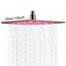 Nickel 10 inch_Rainfall Shower Head LED Light Large Black Chrome Rainfall Shower Faucet Head Square 