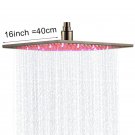 Nickel 16 inch_Rainfall Shower Head LED Light Large Black Chrome Rainfall Shower Faucet Head Square 