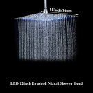 12 LED Nickel_Chrome LED Light Bathroom Shower Head 16 inch Big Rainfall Shower Faucets Accessory To
