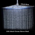 16 LED Chrome_Chrome LED Light Bathroom Shower Head 16 inch Big Rainfall Shower Faucets Accessory To