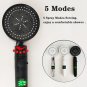 Sliver_Digital Temperature Display Shower Head 5 Modes High Pressure Showerhead 360 Degrees Rotated