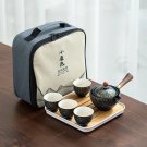 H_Porcelain Chinese Gongfu Tea Set Portable Teapot Set with 360 Rotation Tea Maker and Infuser Porta