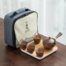 I_Porcelain Chinese Gongfu Tea Set Portable Teapot Set with 360 Rotation Tea Maker and Infuser Porta