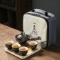 I_Porcelain Chinese Gongfu Tea Set Portable Teapot Set with 360 Rotation Tea Maker and Infuser Porta