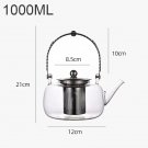 1000ML Silver_1.2L Gray Glass Teapot with Infuser Heat Resistant Flower Tea Kettle Transparent Tea P