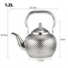 1.2L silver_1.2/1.5/2L Stainless Steel Teapot Silver Gold Teapots Drinkware Hammered Spherical Kettl