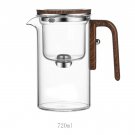 720ml_One Click Magnetic Switch Tea Separation Filtration Glass Tea Pot Wood Handle Tea Water Separa
