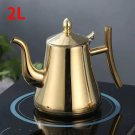 Golden-2L_1/1.5/2/L stainless steel teapot with infusion set, very suitable for ADT flowers, stove c