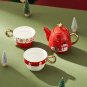 B_1 Teapot and 2 Coffee Cups Gift Set Tea Set Christmas Ceramic Coffee Pot Christmas Gift One Pot an