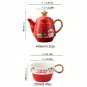 C_1 Teapot and 2 Coffee Cups Gift Set Tea Set Christmas Ceramic Coffee Pot Christmas Gift One Pot an
