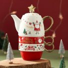 D_1 Teapot and 2 Coffee Cups Gift Set Tea Set Christmas Ceramic Coffee Pot Christmas Gift One Pot an