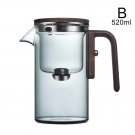 Gray  520ml_Water Separation Inner Container Teapot One Click Magnetic Switch Tea Separation Filtrat