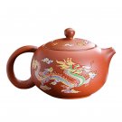 Red Mud_Color-changing Tea Pot With Dragons Phoenixs Pattern Washable Gongfu Tea Teapots Kettle Gift
