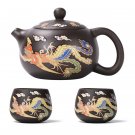 Suit 2_Color-changing Tea Pot With Dragons Phoenixs Pattern Washable Gongfu Tea Teapots Kettle Gift 