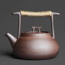 Teapot 350ML_Japanese Style Teapot Handmade Retro Coarse Pottery Stoneware Kungfu Tea Ceremony Porta