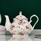 Purple 400ML_400ML European Bone China Teapot English Afternoon Tea Set Teapot High-Grade Porcelain 