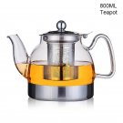 800ML_YMEEI 800/1100ML Glass Teapot Gas Stove Induction Cooker Water Kettle Chinese Teapot With Filt