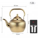 1.2L Gold B_1.2/1.5/2L Teapot 304 Stainless Steel Water Tea Kettle Induction Cooker Stove Tea Pot Dr