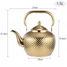 1.5L Gold_1.2/1.5/2L Teapot 304 Stainless Steel Water Tea Kettle Induction Cooker Stove Tea Pot Drin